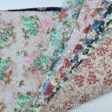 Padrão floral 100% poliéster jacquard chiffon têxtil